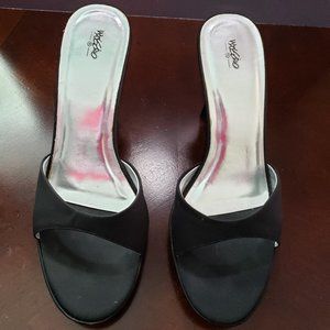Mossimo Black Satin Strapless Sandals sz 9